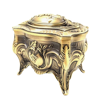 Coffret à bijoux métallique doré rétro - 2139M