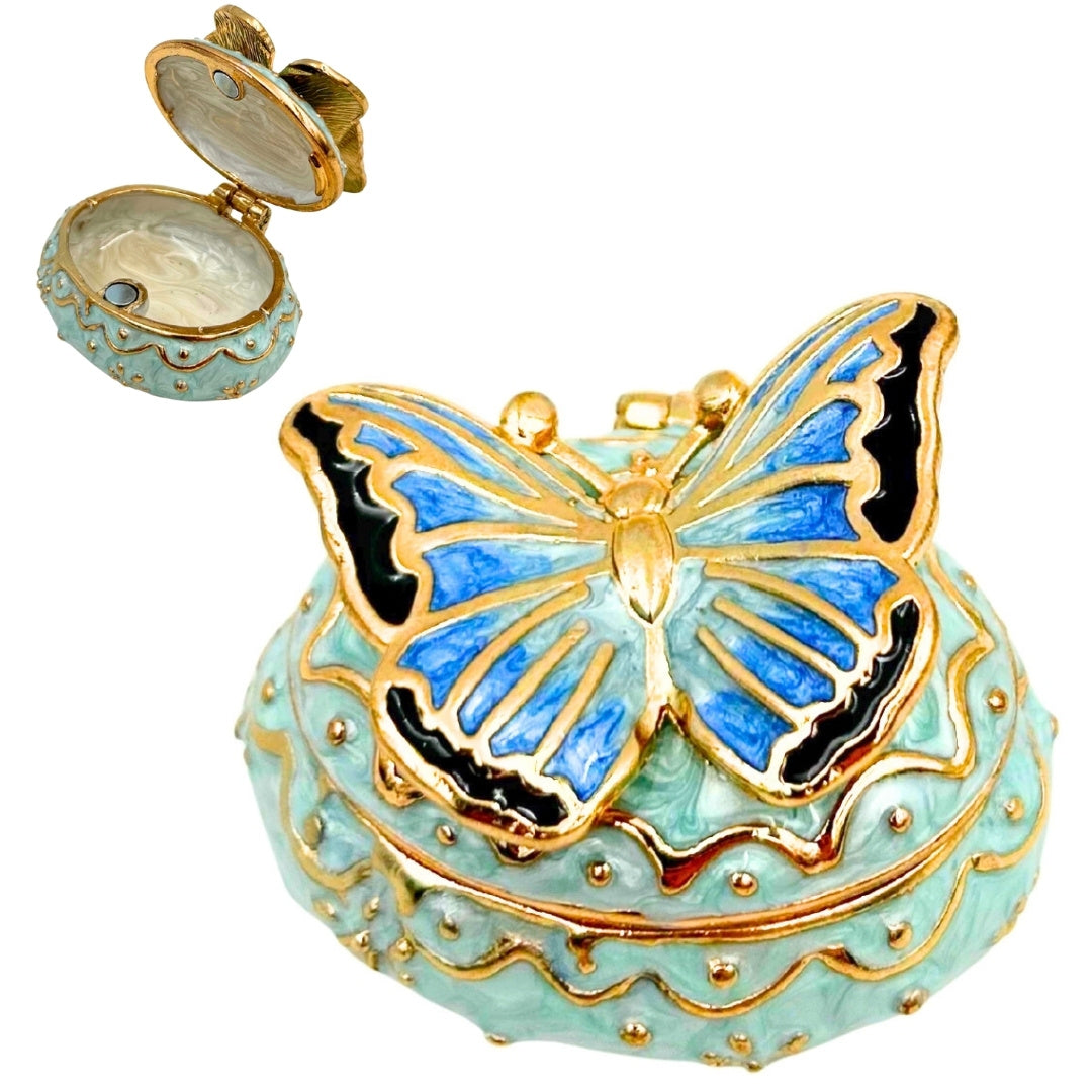 Boîte à bijoux exclusive - Papillon avec cristaux - B0782-00BL
