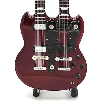 Mini-gitaar in de stijl van Led Zeppelin - Jimmy Page - Double Neck MGT-2059