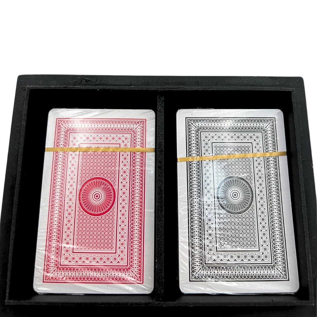 Deux jeux de cartes dans une boîte en résine - Cadeau élégant pour joueur - G1220A