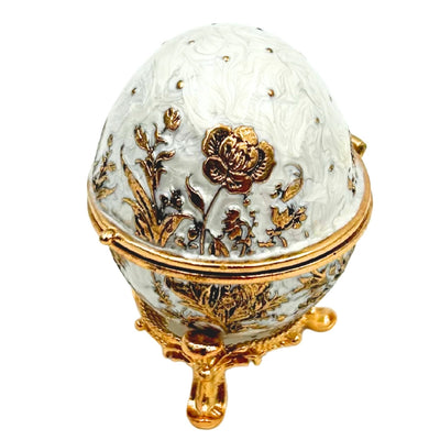 Exclusief sieradendoosje Fabergé-ei metaal met kristallen - B0794-00