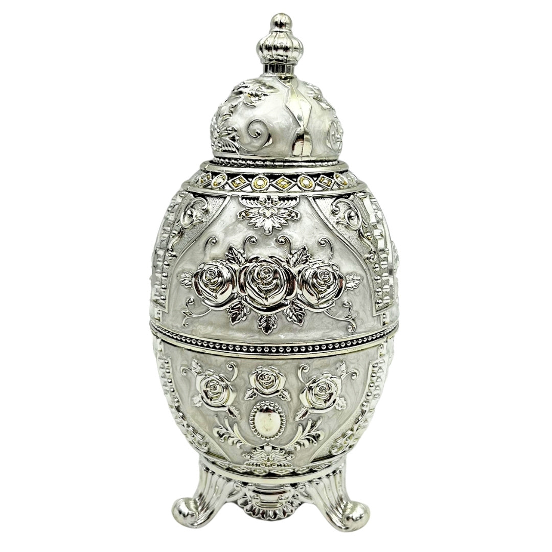 Œuf Fabergé argenté ouvrant - SRWS