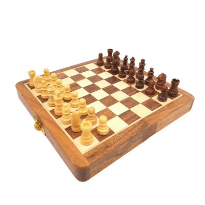 Échecs en bois magnétiques 17x17cm - pliants - DNU-025