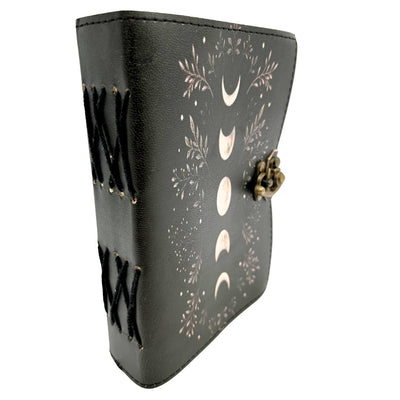 Carnet en cuir rétro avec phases de la Lune – cuir de chèvre, 200 pages, papier 150 GSM – H080