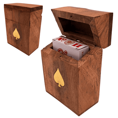 Jeu de cartes dans une boîte en bois - DNU-2985