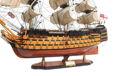 Assembled 80cm HMS Victory sailing ship model with the option of personalization by engraving - Exclusive gift decoration, handmade from exotic wood, high quality and attention to detail