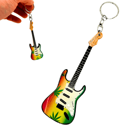 Porte-clés guitare dans le style de Bob Marley, gadget reggae - EGK-0641