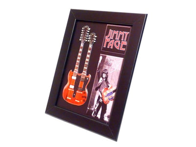 Mini-gitaar in Jimmy Page double neck-stijl in lijst FMG-011