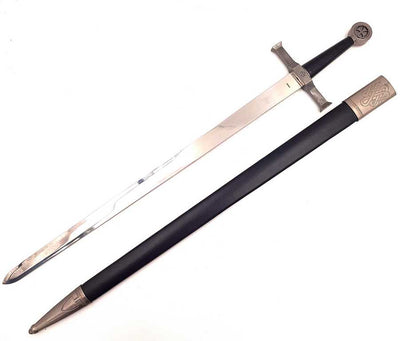 Stalowy Miecz Rycerski 84 cm w Pochwie - Replika - SW-114