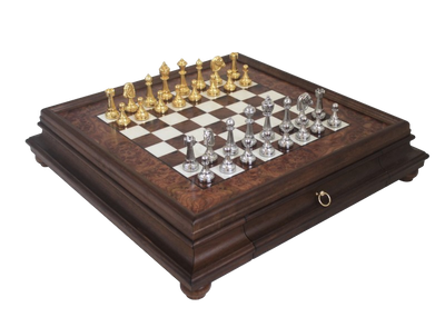 Grand jeu d’échecs exclusif Italfama en métal doré 53x53 cm – N137