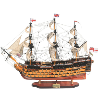 Assembled 80cm HMS Victory sailing ship model with the option of personalization by engraving - Exclusive gift decoration, handmade from exotic wood, high quality and attention to detail