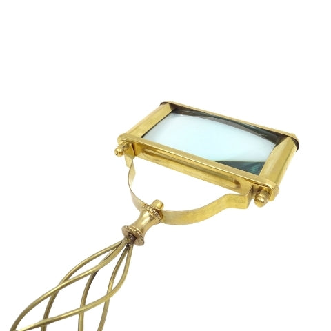 Grande loupe rectangulaire en laiton, grossissement 3.5x - 70718