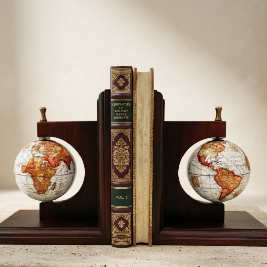 Boekensteun boekensteunen globes - cadeau voor de reiziger - NC2677C