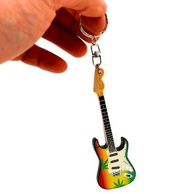 Porte-clés guitare dans le style de Bob Marley, gadget reggae - EGK-0641