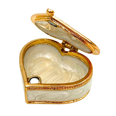 Boîte à bijoux exclusive en forme de cœur avec cristaux - B0767-06WH