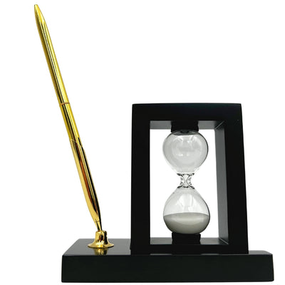 Decoratieve Bureauset met Zandloper 3 minuten en Pennenhouder – 121W
