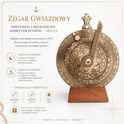 Horloge stellaire nocturlabe, calculateur mécanique des marées Abacus - H31