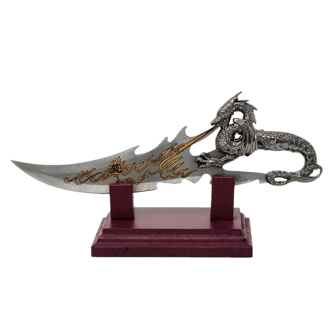 Dague décorative dragon sur socle 19 cm - fantasy - acier inoxydable – SW-185