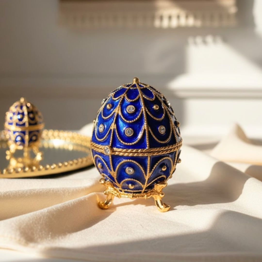 Exclusief metalen kistje met kristalletjes - Fabergé-ei - B0748-17 BL
