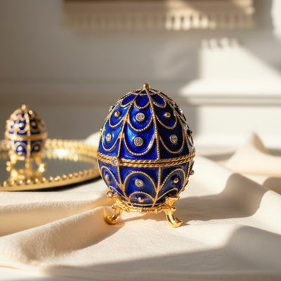 Exclusief metalen kistje met kristalletjes - Fabergé-ei - B0748-17 BL