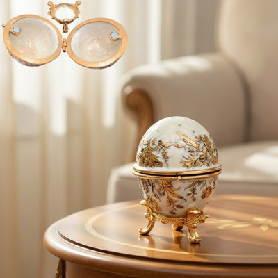 Exclusief sieradendoosje Fabergé-ei metaal met kristallen - B0794-00