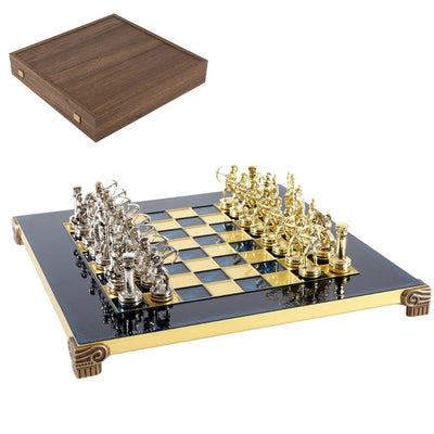 Échiquier exclusif en métal Archers - Plateau 28x28cm - Cadeau de luxe – S15BLU