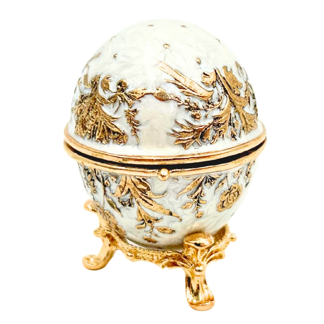 Exclusief sieradendoosje Fabergé-ei metaal met kristallen - B0794-00
