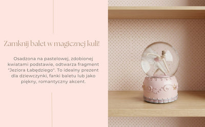 Boîte à musique ballerine dansante dans une boule de verre 12cm - MG-19016