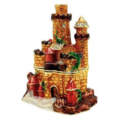 Petite boîte coffret à bijoux ornée de cristaux – Château – HX580