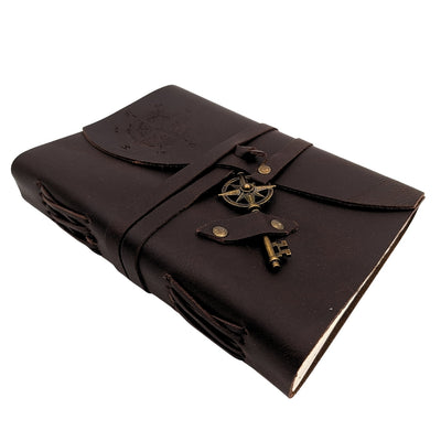 Carnet en cuir rétro Rose des vents 200 pages - Cadeau pour navigateur - AH03