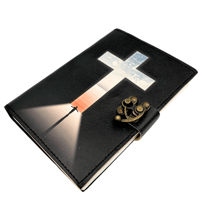 Carnet en cuir croix religieuse - 200 pages - AH15