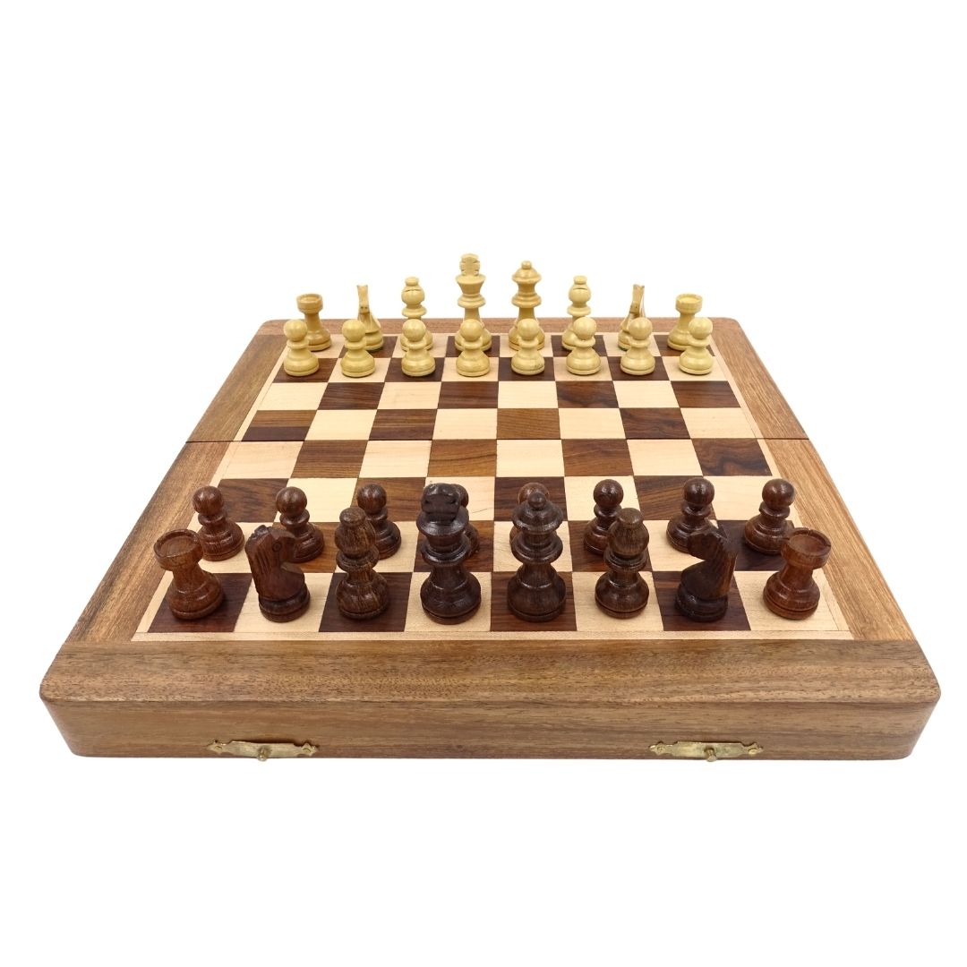 Échecs en bois magnétiques 30x30cm pliants - G614