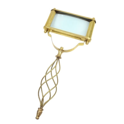 Grande loupe rectangulaire en laiton, grossissement 3.5x - 70718