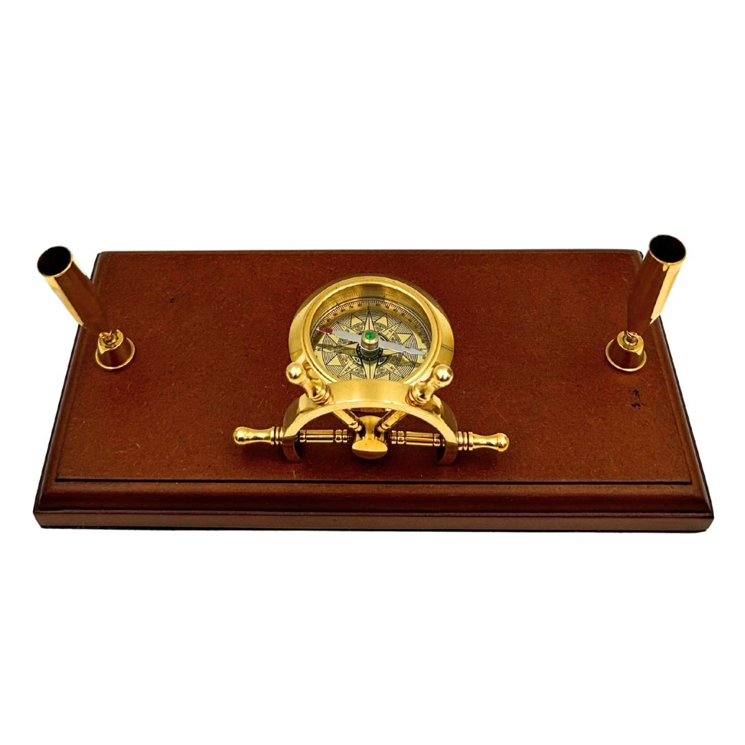 Maritieme bureauset – stuurwiel, kompas, pennenhouders – TT019