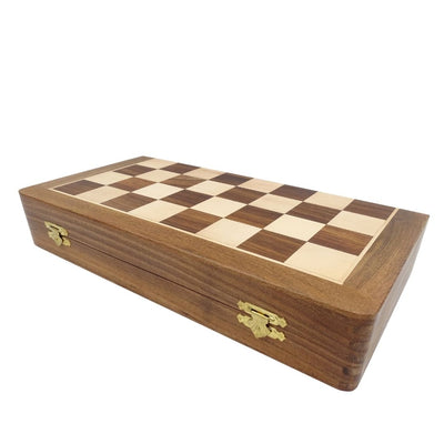 Échecs en bois 40×40 cm– léger défaut – échiquier pliant - G114