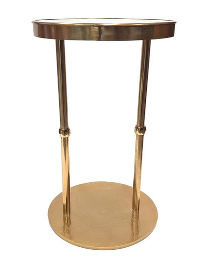 Table d’appoint dorée en métal Glamour avec horloge – Belle décoration – 1056A