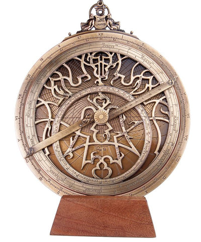 Groot Europees astrolabium - diameter 20 cm - premium geschenk voor astronoom of zeiler - H35