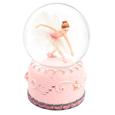 Boîte à musique ballerine dansante dans une boule de verre 12cm - MG-19016