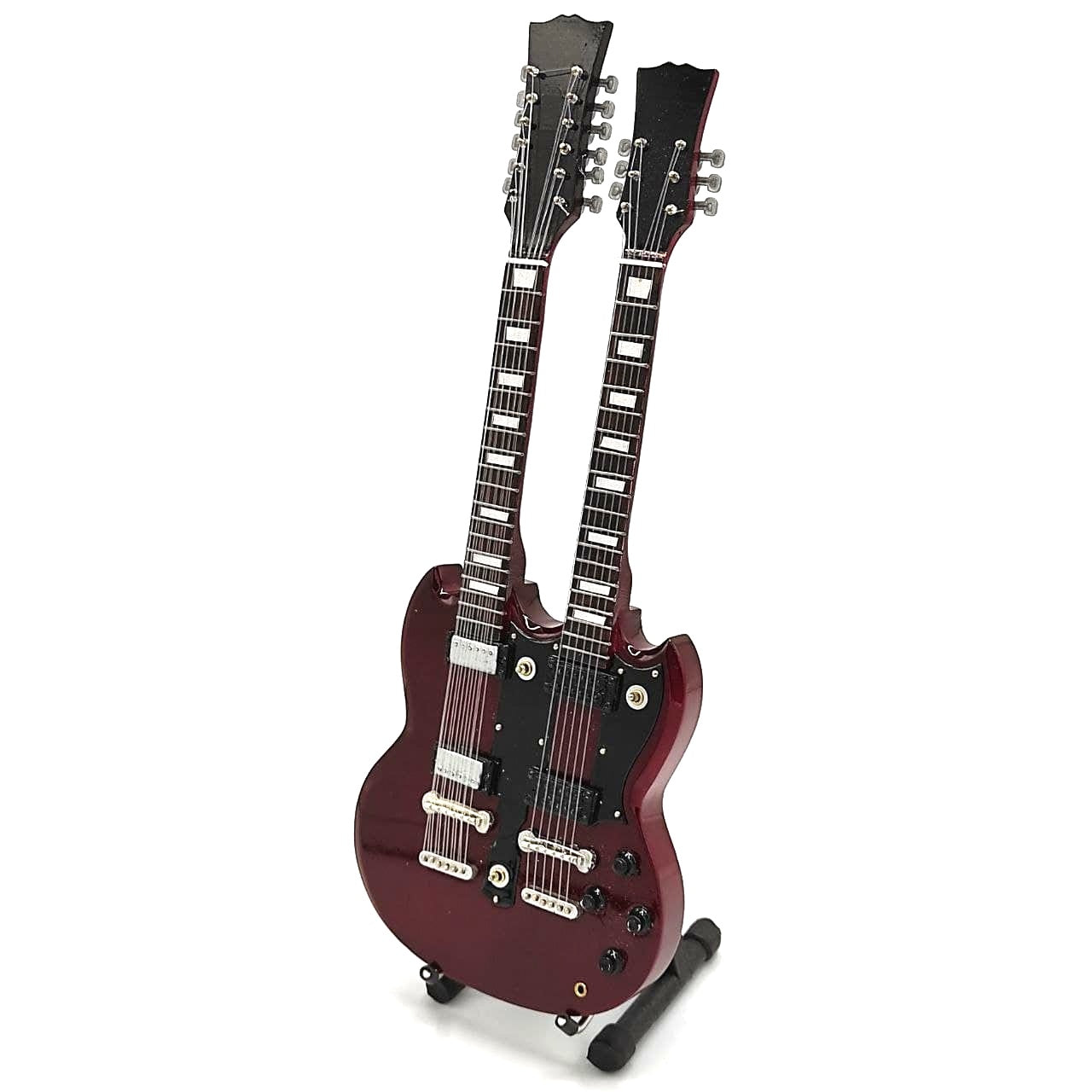 Mini-gitaar in de stijl van Led Zeppelin - Jimmy Page - Double Neck MGT-2059
