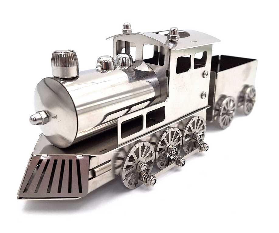 Modèle réduit de train argenté personnalisable avec gravure