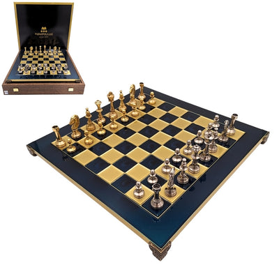 Grand échiquier classique exclusif en métal Staunton - 36x36 cm - S34