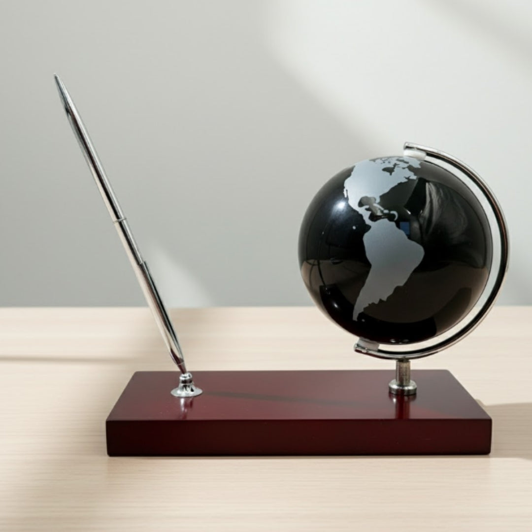 Ensemble décoratif élégant de bureau Globe Porte-stylo - Cadeau pour le patron – WBK