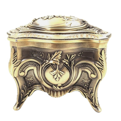 Coffret à bijoux métallique doré rétro - 2139M