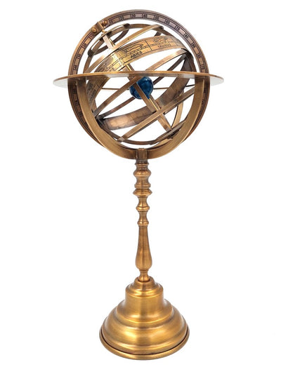 39 cm Brass Armillary Sphere with Engraving Personalization Option
