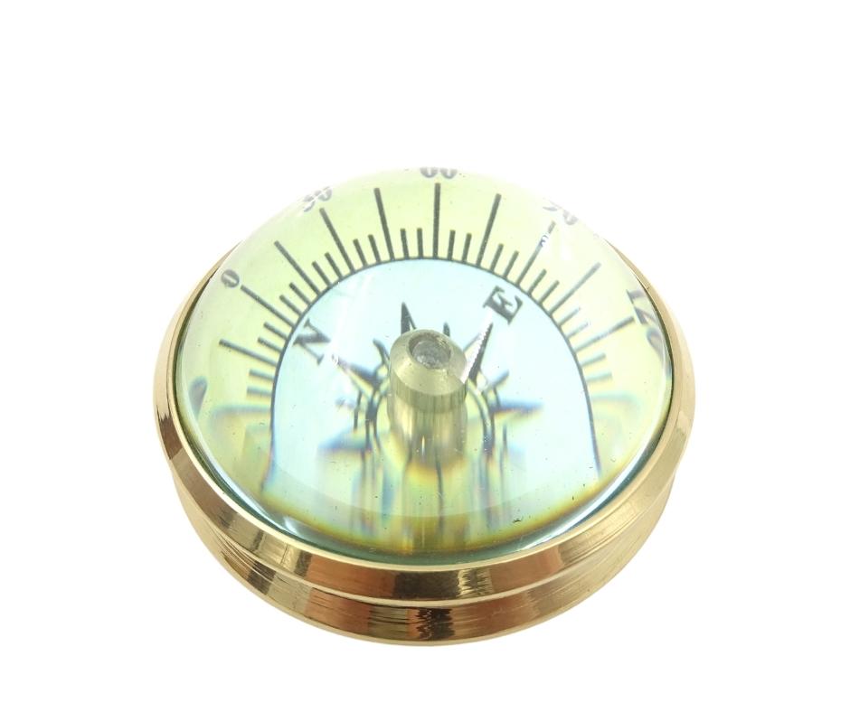 Brass Lens Compass CLEB in a Wooden Box with Engraving