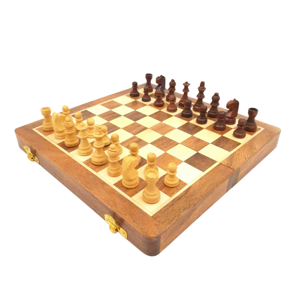 Échecs en bois magnétiques 25x25cm - DNU-026
