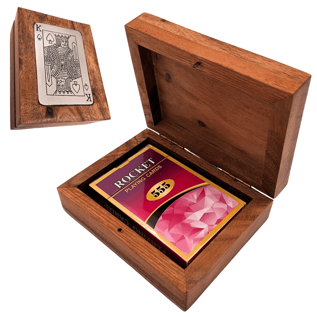 Kaartspel in een decoratieve houten doos - DNU-3025