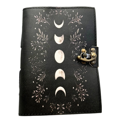 Carnet en cuir rétro avec phases de la Lune – cuir de chèvre, 200 pages, papier 150 GSM – H080