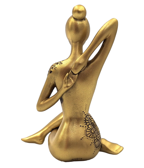 Yoga - figurine décorative dorée – cadeau pour amateur de yoga - 42721Y2
