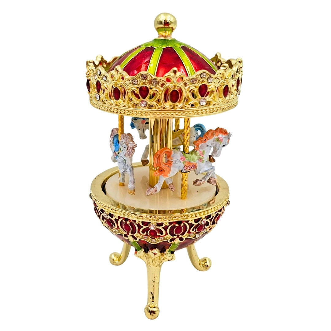 Boîte à musique en métal carrousel - Décoration premium - Cadeau pour fille - MX-014